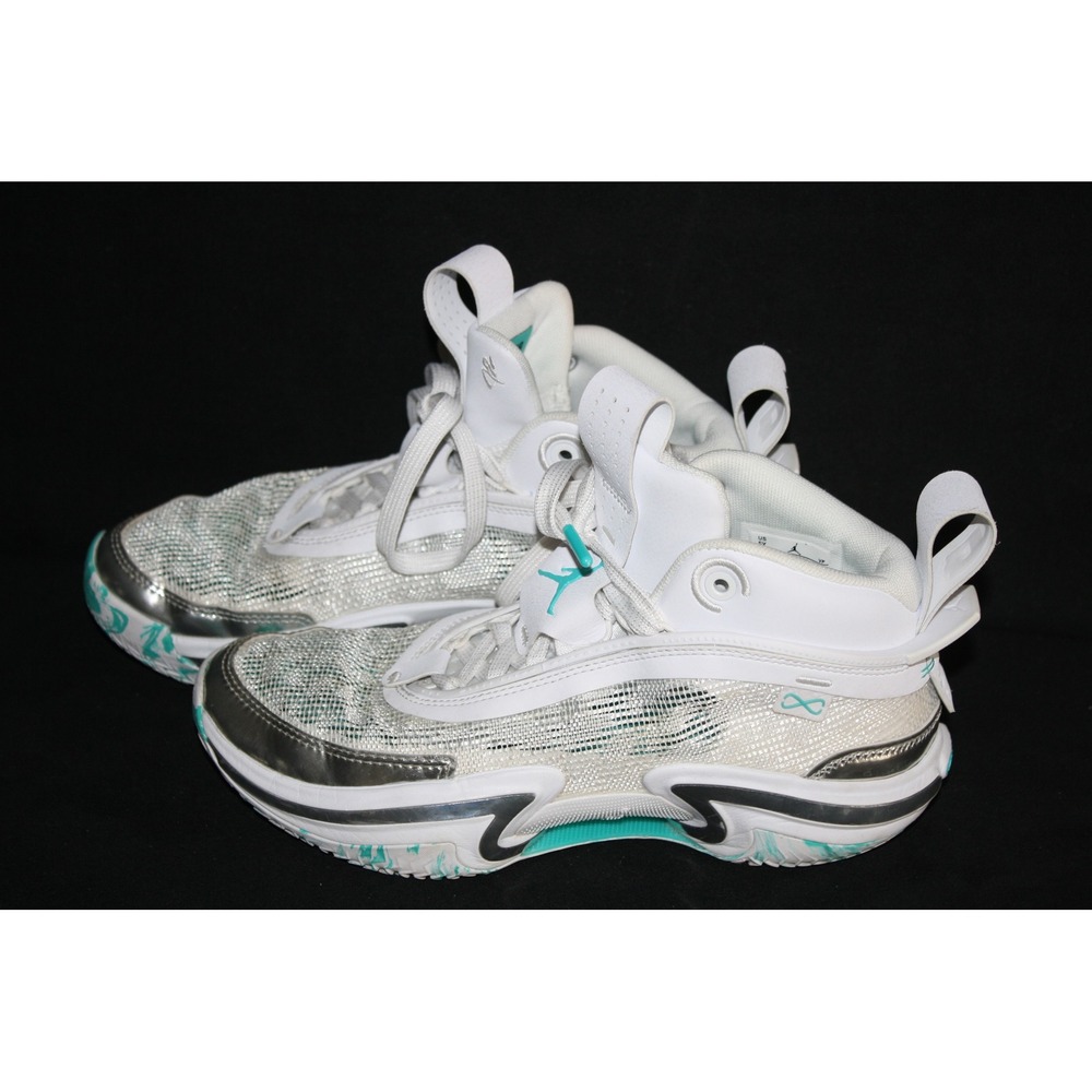 Air Jordan 36 GS Kids Boys 5‎ 5Y White Teal Metallic Silver Basketball Shoes
